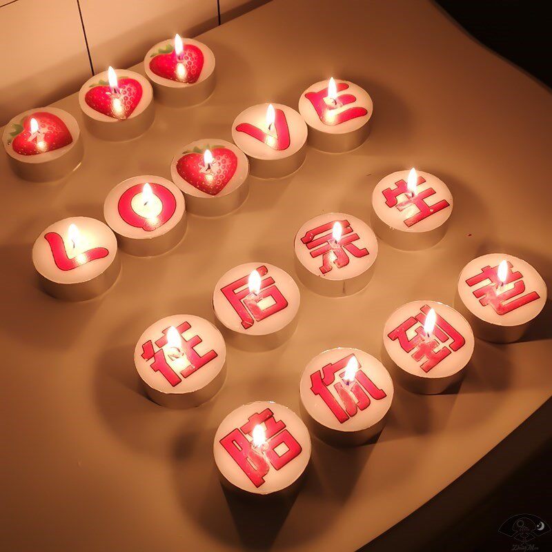 Candle Romantic Eroticism Candle Romantic Husband's Birthday Creative Scene Surprise Room Placement Wedding Anniversary Table