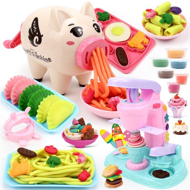 , Máy làm mì thủ công không độc hại gia dụng Bộ đất sét màu Le color plasticine siêu nhẹ trẻ em làm tự làm đất sét chơi 3d - Đất sét màu / đất sét / polymer đất sét,