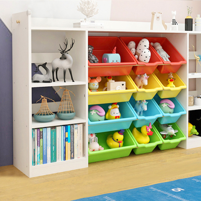 Children's bookshelves painted shelves Landing Book Toys Containing shelves Easy storage cabinets Home Multi-layers Mobile shelves