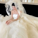 Летнее свадебное платье, сексуальный топ без лямок, французский стиль, премиум класс