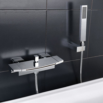 Correkang bathtub with in-wall hot and cold faucet floor-standing bathtub faucet