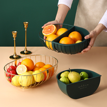 Home Small Two Nordic Iron Art Fruit Pan Creative Modern Living Room Tea Table Water Fruit Basket Home Net Red Snacking Basket