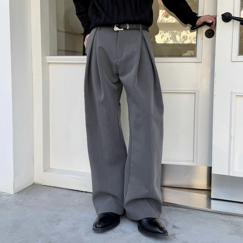 Kensectti A-Line Three-Dimensional Silhouette Double-Layered Pleated Composite Scimitar-Style Trousers Loose Cleanfit Long Pants