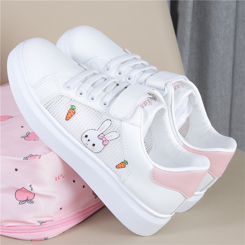 White NDaisy children's shoes 2021 summer new pattern girl Net shoes ventilation Mesh surface Hollow out Little white shoes student motion skate shoes