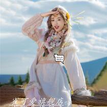 Tibetan clothing female Tibetan photo travel photography Tibetan robe long skirt ethnic minority dance clothing Tibetan clothing Tibetan clothing new style