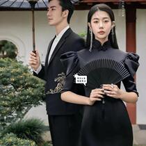 2024 New Studio Photography Theme Clothing Backless Wedding Dress Travel Photography Outdoor Retro Meticulous Painting Chinese Cheongsam