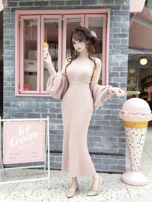 Nami High Quality | Clear Style 4-Way Knit Little Mermaid Casual Skirt Knit Set Skirt