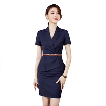 Summer fashion fashionable navy blue skirt suit business attire feminine goddess suit suit sales hotel work clothes short sleeves