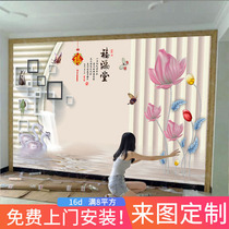 8D net red TV background wall paper 3D modern simple living room 18D stereo high-end mural 5d film and television wall cloth