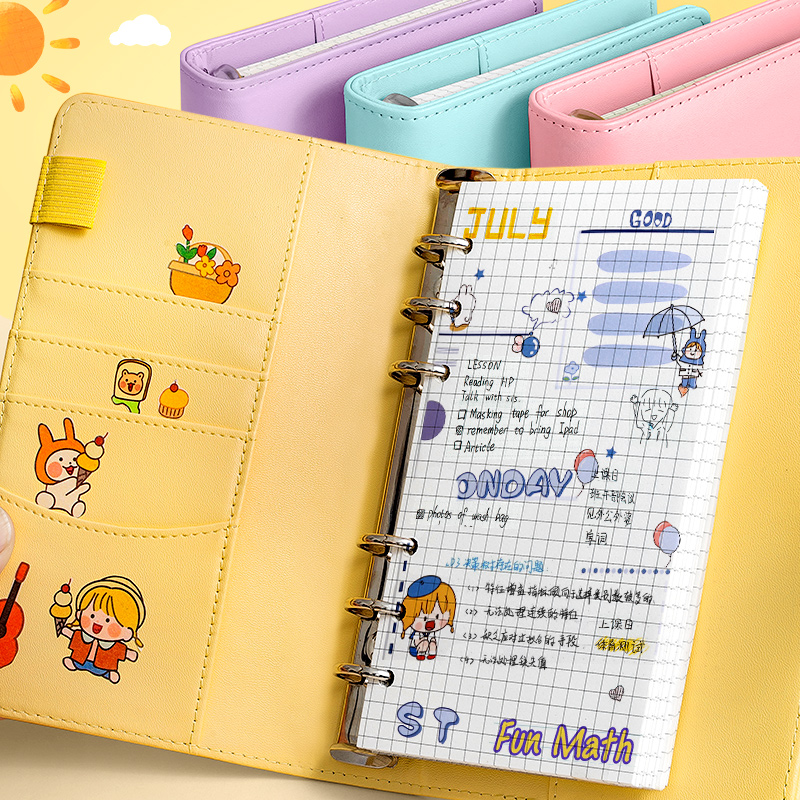 Teenage Girl Hearts Korea Korean Family Handbooks Box LEDGER GRID LOOSE-LEAF INWIND STICKERS CUTE WEB RED SUIT NOTES BENSON CHILDREN UNIVERSITY DAY SCOOTERS MINIMALIST TOOLS LOVERS