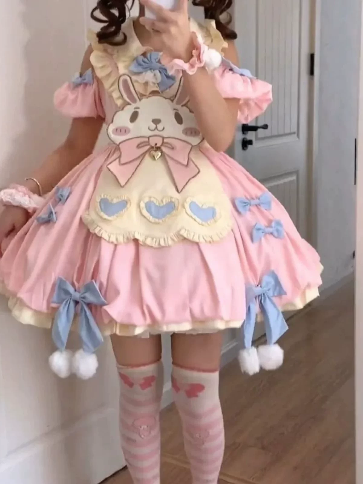 Хлопковое демисезонное платье с длинными рукавами, стиль Лолита, Lolita OP
