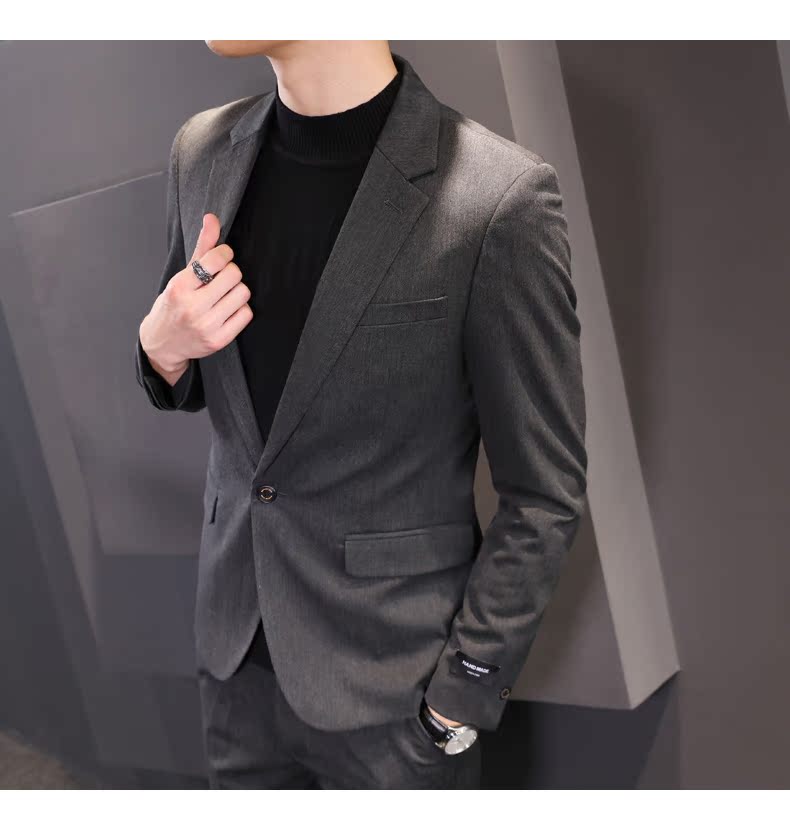Bộ đồ vest nam bốn mùa áo khoác Hàn Quốc Slim nhỏ phù hợp với trang phục chuyên nghiệp Người đàn ông tốt nhất chú rể váy cưới thủy triều quần áo thể thao nam