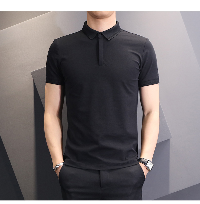 Mùa hè mỏng phần POLO áo sơ mi nam ngắn tay Áo thun trẻ trung Hàn Quốc màu rắn áo thun nam Slim áo thun thủy triều áo phông polo nam