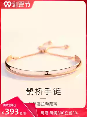 Personality sterling silver hand female simple ins niche design rose gold first jewelry tide Net red bracelet forest temperament