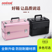 Makeup case portable large-capacity aluminum alloy embroidery semi-permanent nail tool box makeup artist with makeup box waterproof