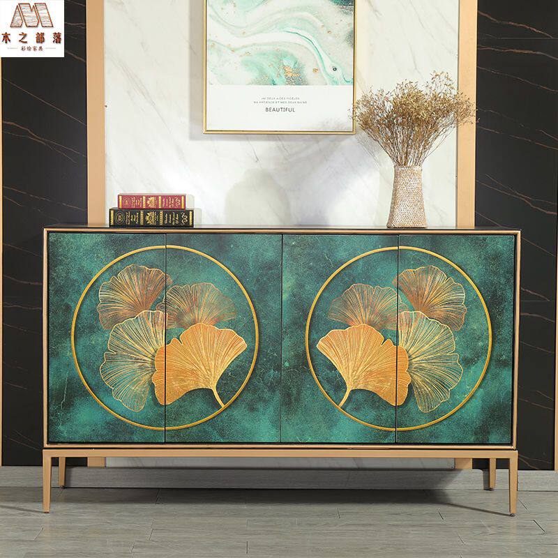 New light and luxurious door hall Xuanguan cabinet Living room partition Decorative Cabinet New Chinese Color Painted Solid Wood Dining Side Cabinet Entrance shoes-Taobao