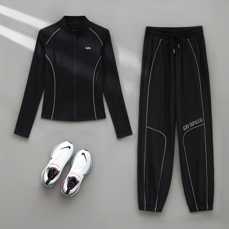 Quick-Drying Sports Suit for Women, Spring and Autumn, Loose Casual Professional Running Training Clothes, Outdoor Morning Running Fitness Clothes, Long Sleeves Quick-Drying Sports Suit for Women, Spring and Autumn, Loose Casual Professional Running Training Clothes, Outdoor Morning Running Fitness Clothes, Long Sleeves