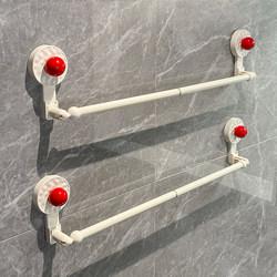 Suction Cup Retractable Towel Rack Bathroom Punch-Free Bath Towel Storage Rack Toilet Bathroom Wall-Mounted Towel Bar