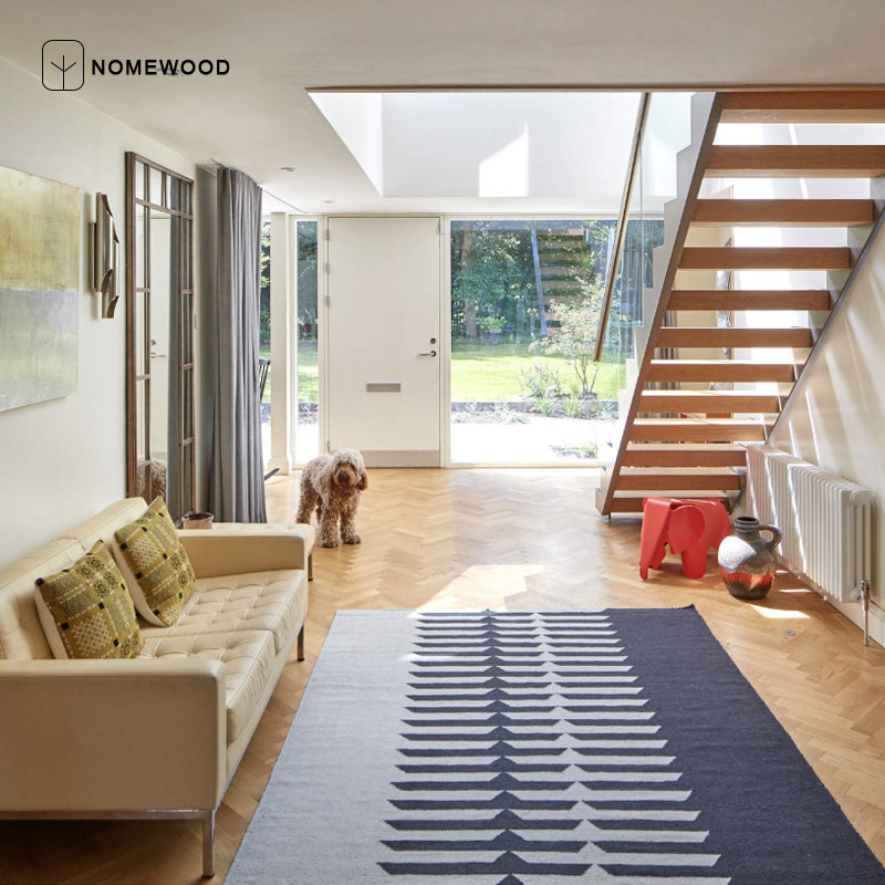 Imported oak herringbone parquet multi-layer solid wood composite floor fish bones parquet warm geothermal home eco-friendly 15mm logs