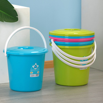 Camellia plastic bucket 17L thickened large portable plastic bucket with lid Fishing bucket Household shower water storage bucket