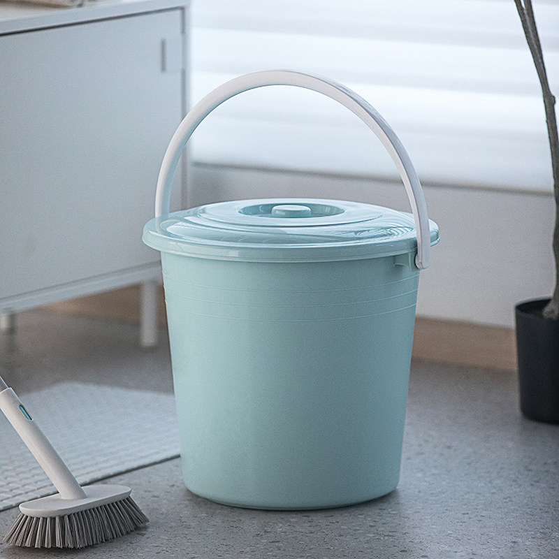 Tea flower plastic bucket 17L thickened large number portable with lid plastic bucket fishing barrel for home shower water storage barrel