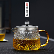 Xiangyun Rui household high temperature resistant hammer glass teapot retro tea maker 304 stainless steel filter tea kettle