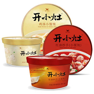 开小灶冲泡鸡汤小馄饨红油抄手速食早餐