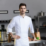 Высокий шеф -повар Главный рабочая одежда с семидушными рукавами настраиваемые пятизвездочные административные шеф -повара.