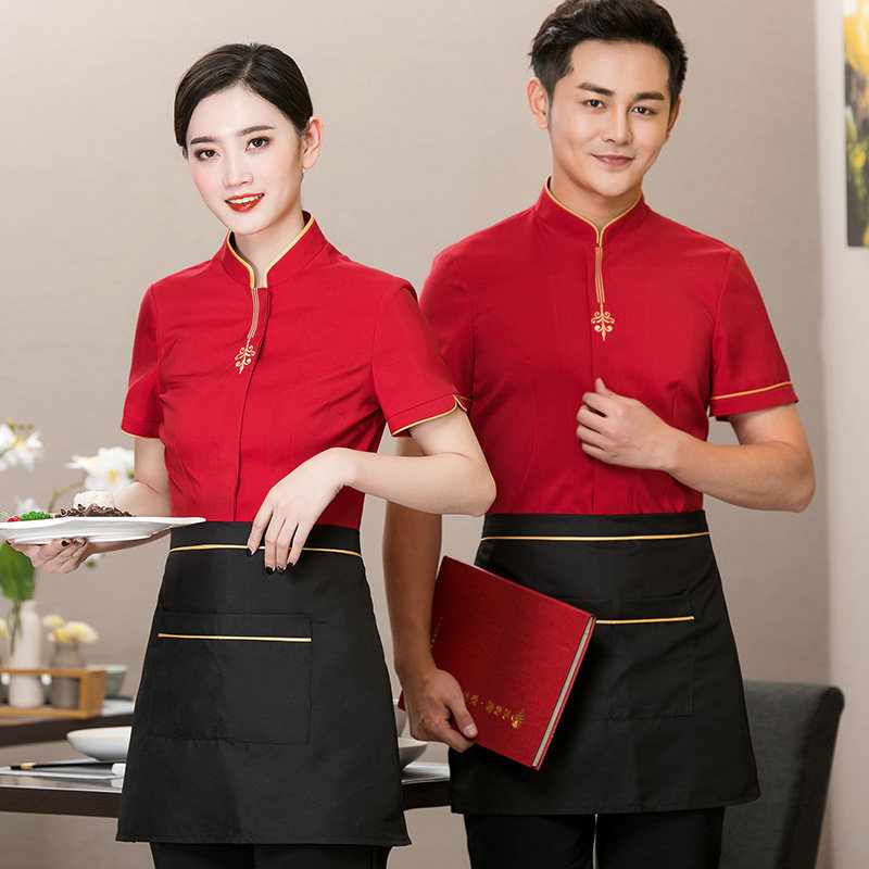 Hotel Attendant Workwear Women Summer Clothing Catering Hot Pot Hotel Waiter Summer Breathable Thin clothing Customized