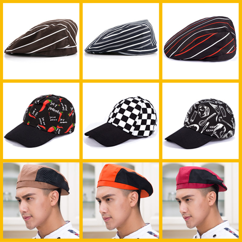 Chef Working Hats Hotel Catering Fast Food Restaurants Kitchen Cooks Duck Tongue Cap Attendant Breathable Berets Customised
