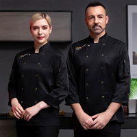 Ly Double -Row маленькая золотая пряжка черные длинные рукава