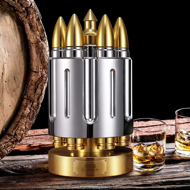 COHIBA High Hibar Cigar Case Suit Portable Bullet Shaped Cigar Lighter Cigar Moisturizing Box Suit-Taobao
