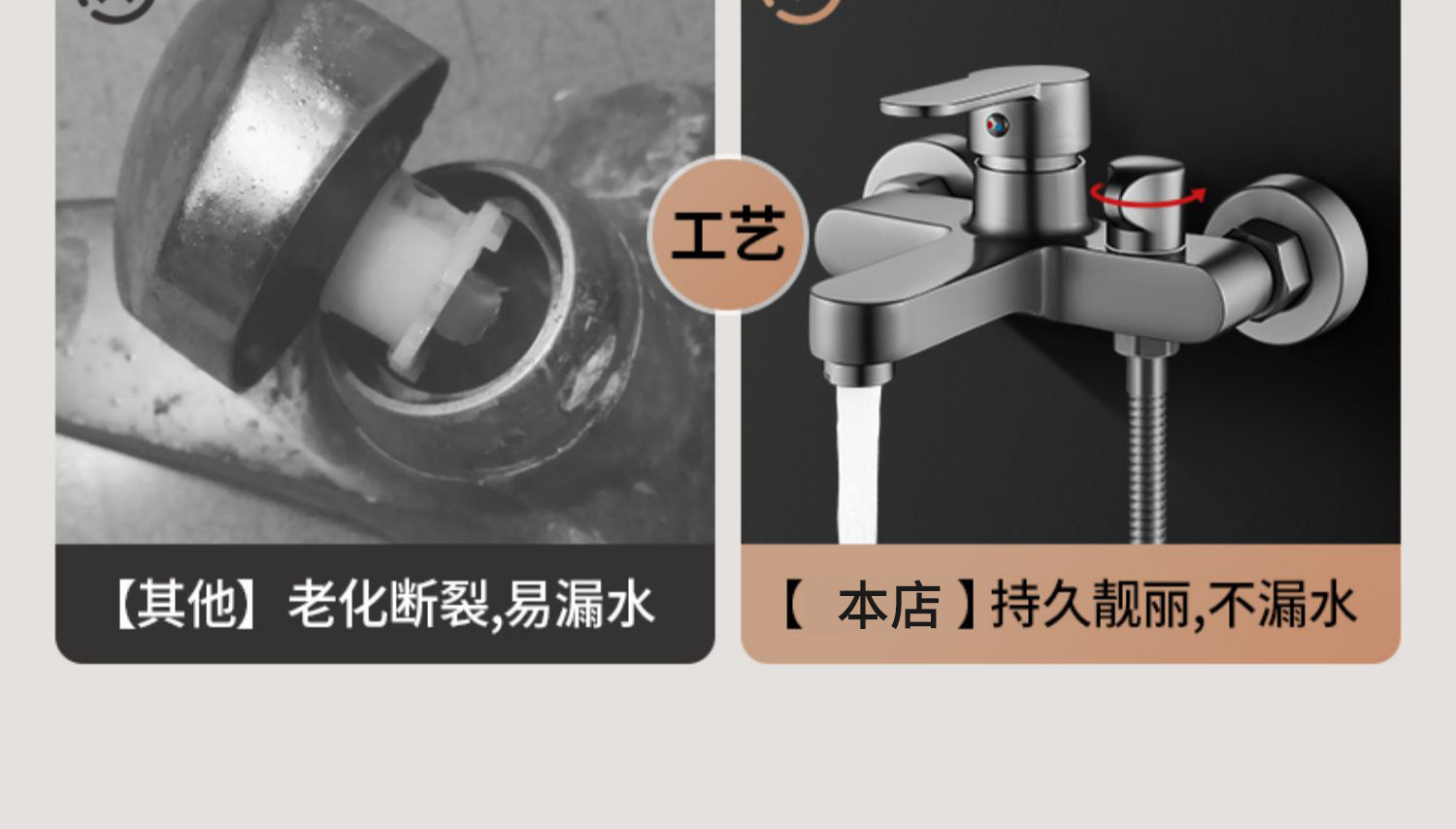 All-copper mixing valve, cold and hot water faucet, shower, electric water heater, three-in-one shower head set, bathroom bathtub mixing valve Specification drawing