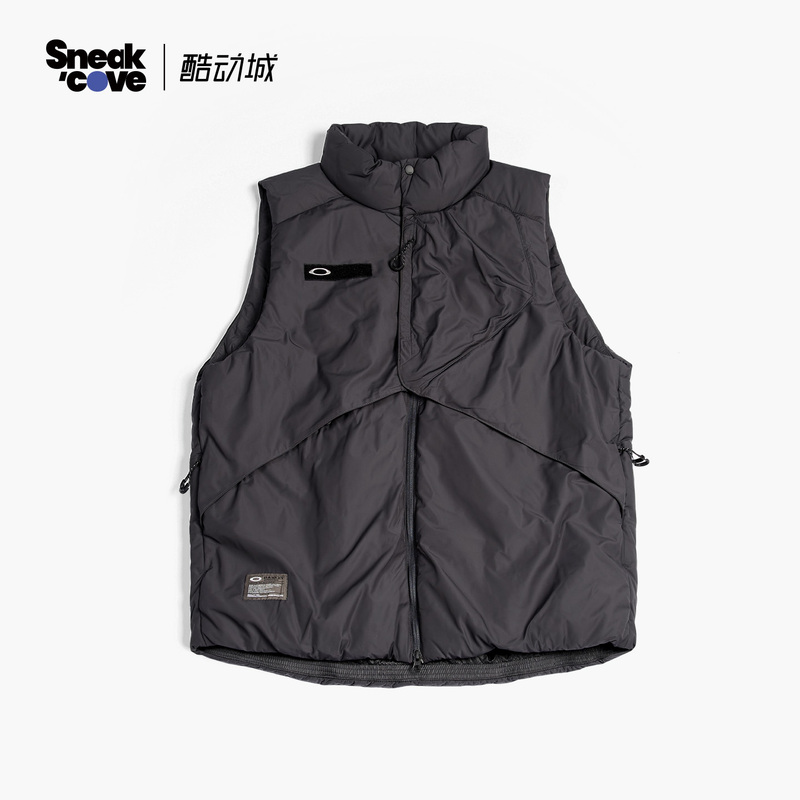 Oakley Urban Functional Men's and Women's Solid Color Logo Stand Collar Sleeveless Waterproof Cotton-Padded Warm Vest Oakley Urban Functional Men's and Women's Solid Color Logo Stand Collar Sleeveless Waterproof Cotton-Padded Warm Vest