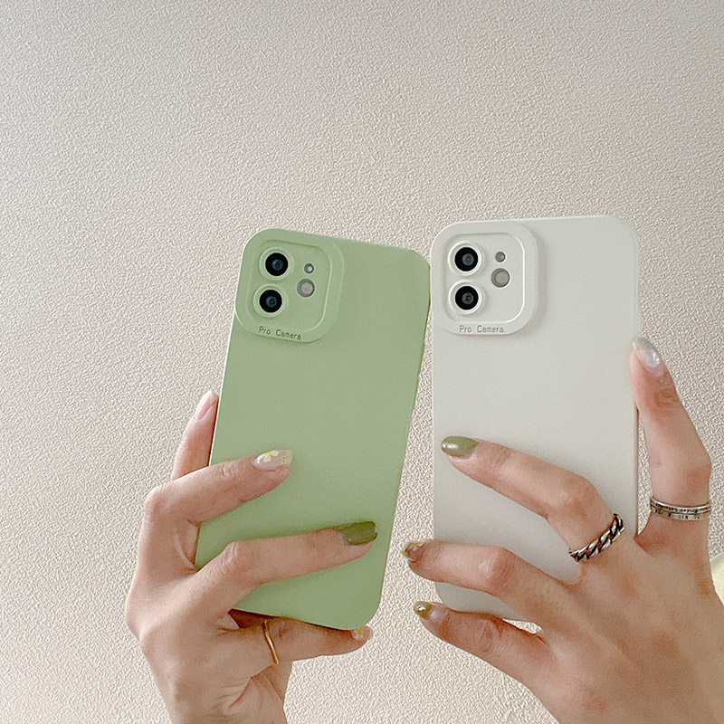 Matcha Green Scrub Liquid Silicone Solid iPhone 13 12 11 Pro Max Cell Phone Case Shatterproof XR X XS Creative Personalized Apple 13 Cover 8P