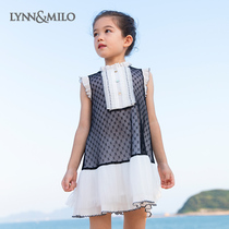 LynnMilo Lynn McRoyboy dress black jacquard sleeveless 2022 Summer girl dress dress foreign air vest dress