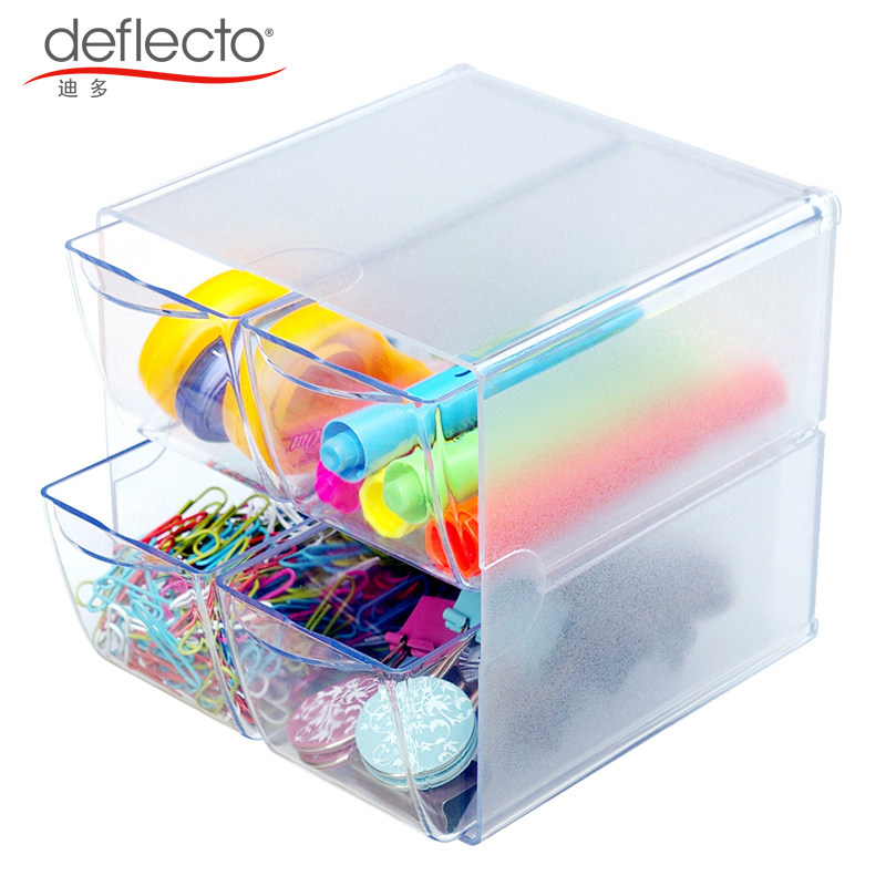 Candy color storage box table card acrylic transparent drawing cabinet frosted shell 4 Grid Table Office supplies product storage box double four grid drawer jewelry 2 layer 2 grid box cosmetics finishing box