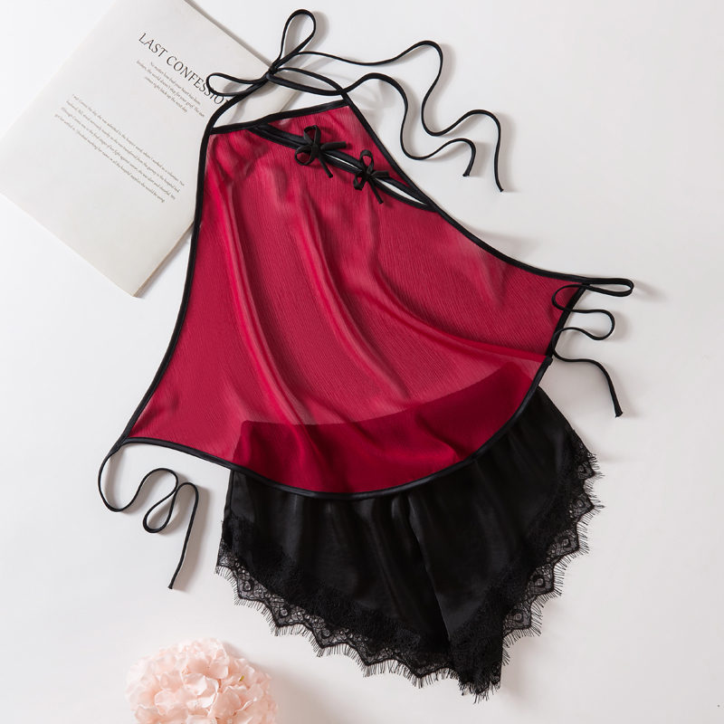 Ice Silk Bellyband Lingerie for Women, New Chinese-Style Vintage Sexy Semi-Transparent Camisole Uniform, Summer Thin Pajama Set Ice Silk Bellyband Lingerie for Women, New Chinese-Style Vintage Sexy Semi-Transparent Camisole Uniform, Summer Thin Pajama Set