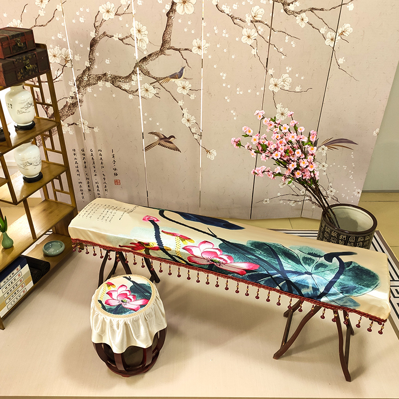 High-grade Chinese style general guzheng dust protection cover cover cover cloth stool art elegant modern accessories
