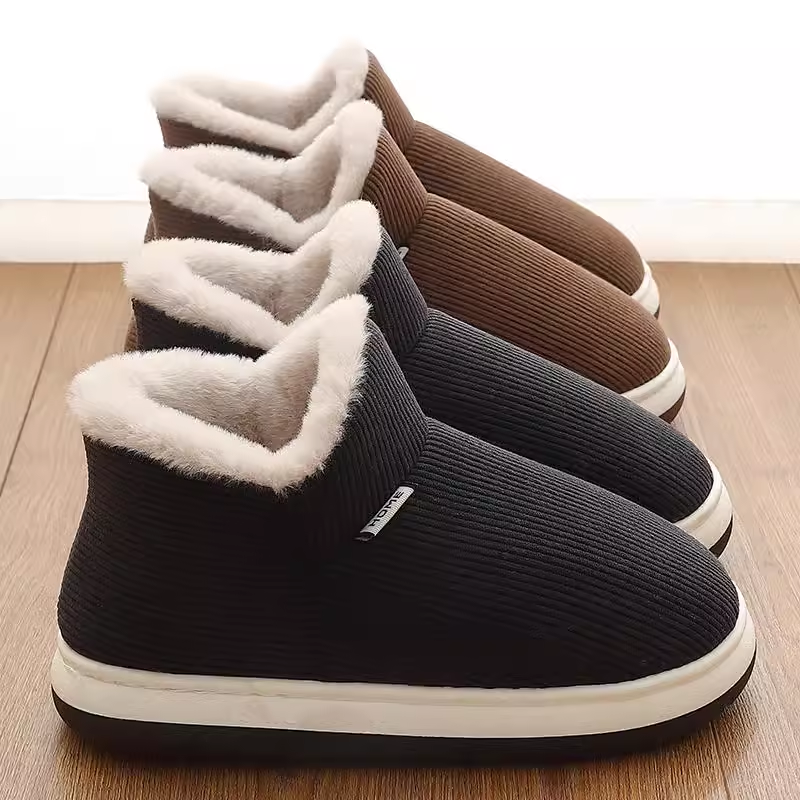 Cotton slippers men's winter bag with new indoor home thick bottom home warm hair wool wool shoes men's winter-Taobao