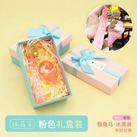 Подарочная коробка с розовым мороженым и единорогом