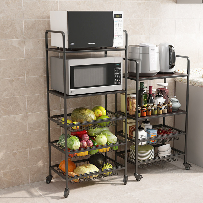 Kitchen Shelve Ground Floor Multilayer Vegetable Basket Fruit Vegetable Containing Basket Microwave electric cooker containing layer Shelf Home