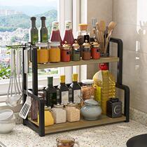 Kitchen storage rack seasoning rack countertop household condiment rack soy sauce bottle condiment shelf oil salt sauce vinegar storage rack