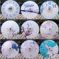 Blue and white porcelain pendant kindergarten paper umbrella ancient costume oil paper umbrella ancient umbrella rainproof classical umbrella dance performance decoration