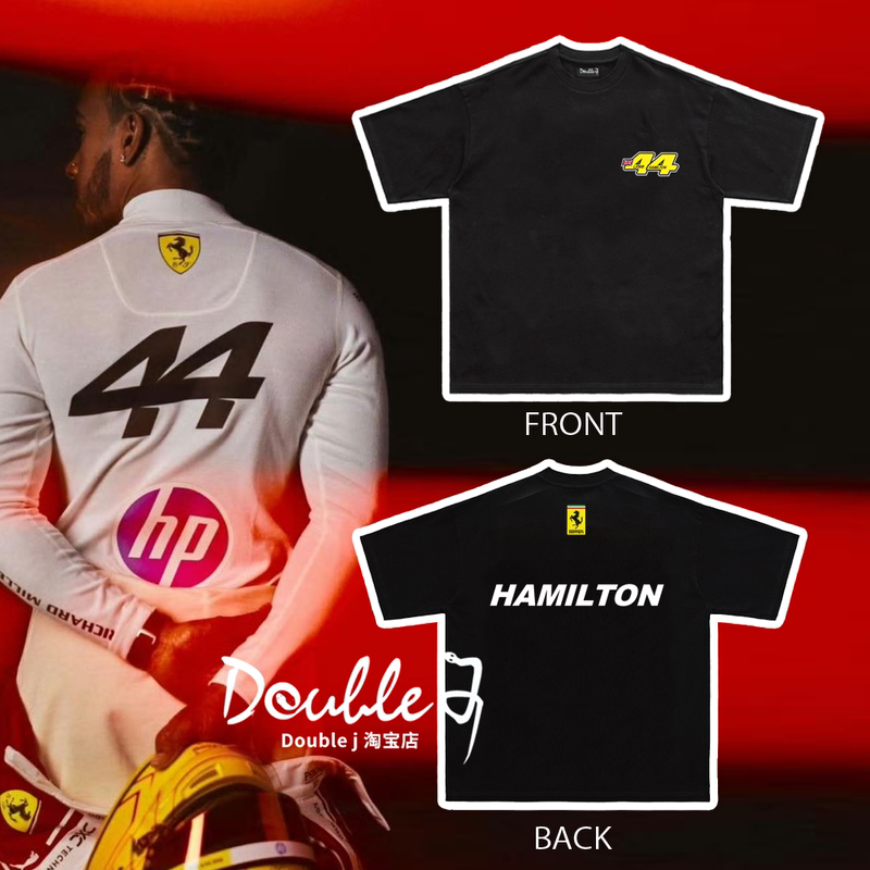F1 Racing Ferrari Short-Sleeved Hamilton Lewis Fan Merchandise Short-Sleeved T-Shirt Unisex Pure Cotton