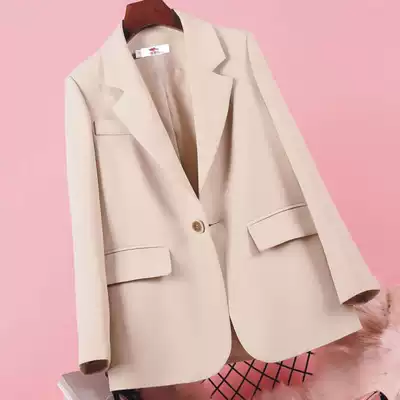 Small blazer 2021 spring season new Korean version of net red temperament black loose British style suit women