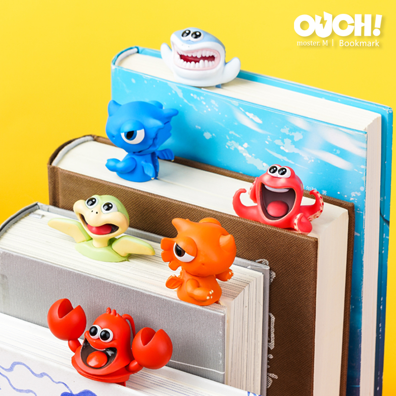 Kuwu Mi Orange Wow Flying Dragon 3D Solid Animal Bookmark Students Use Pvc Day Ensemble Boys' Edition Cute Elementary School Children Blame Dinosaur Cartoon Cartoon Vendetbox Gift for Girls