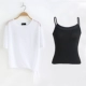 Белый короткий рукав (2867)+черный камизол (1738)