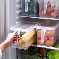 Japanese-style refrigerator storage box Household kitchen fresh-keeping box Rectangular transparent plastic box with lid food finishing box