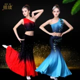 Юбка на девочку, этнический костюм, градиент, рыбий хвост